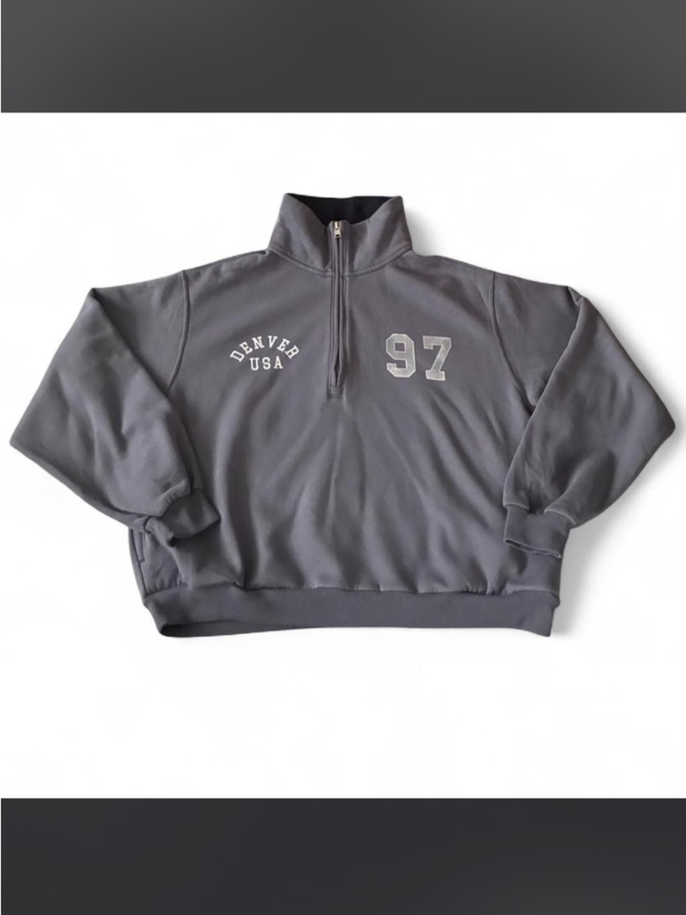HOLLISTER- Women's grey 1/4 zip up sweatshirt- Size: M